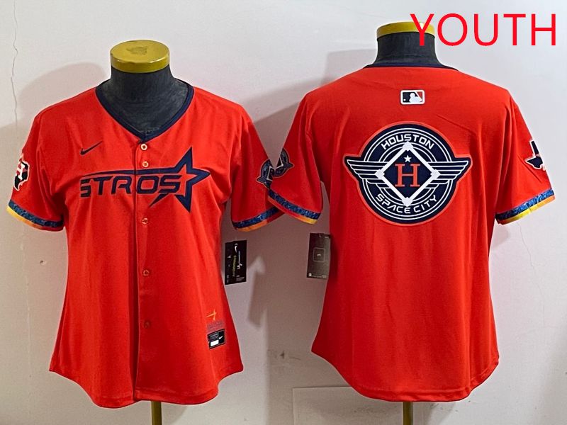 Youth Houston Astros Blank Orange Fourth generation Joint Name 2025 Nike MLB Jersey style 15